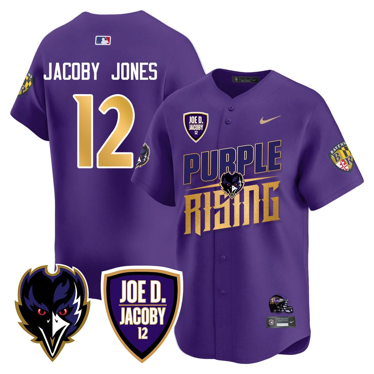 Ravens Purple Rising 2024 Vapor Limited Baseball Jersey - All Stitched