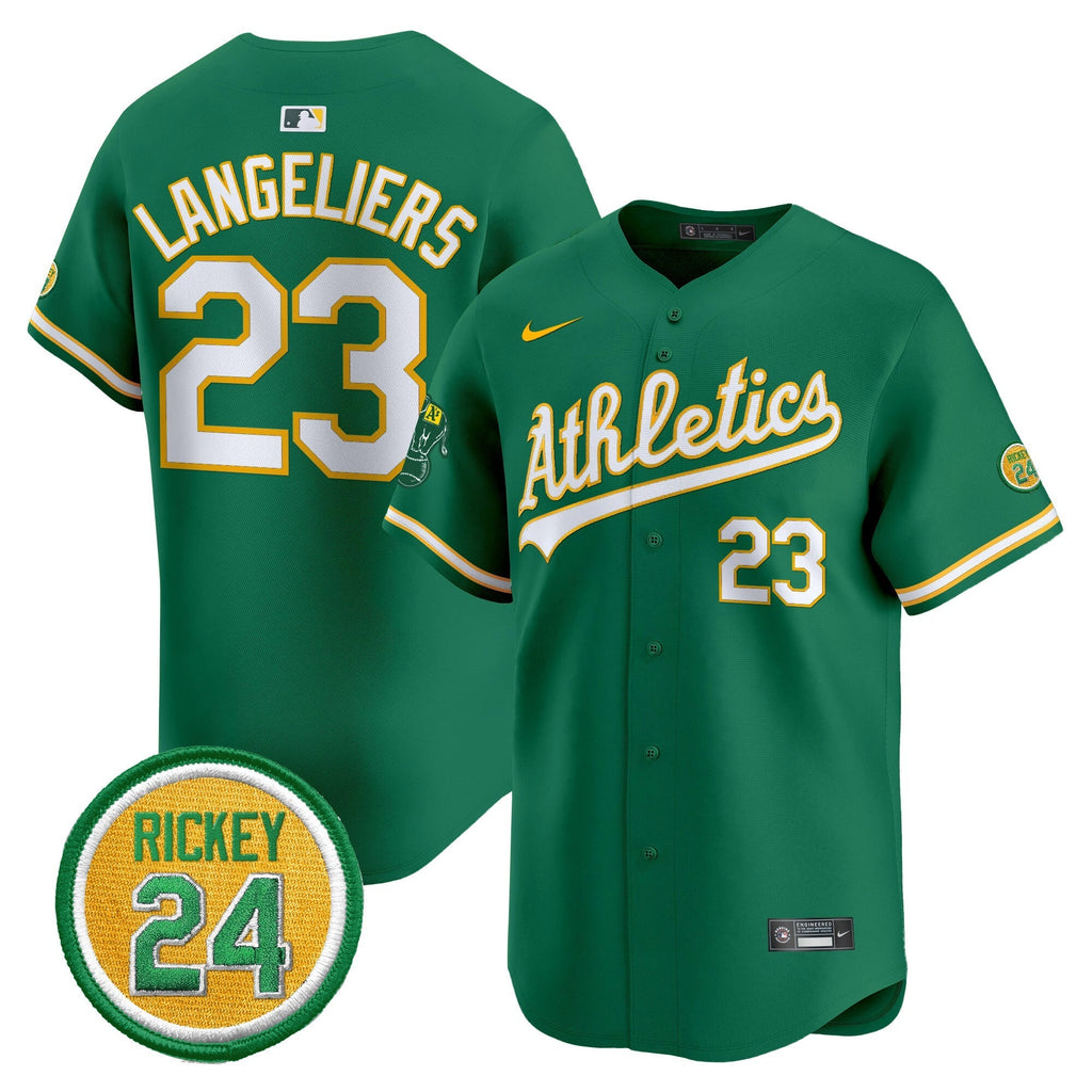 OAK Rickey Henderson Patch Vapor Premier Limited Jersey - All Stitched
