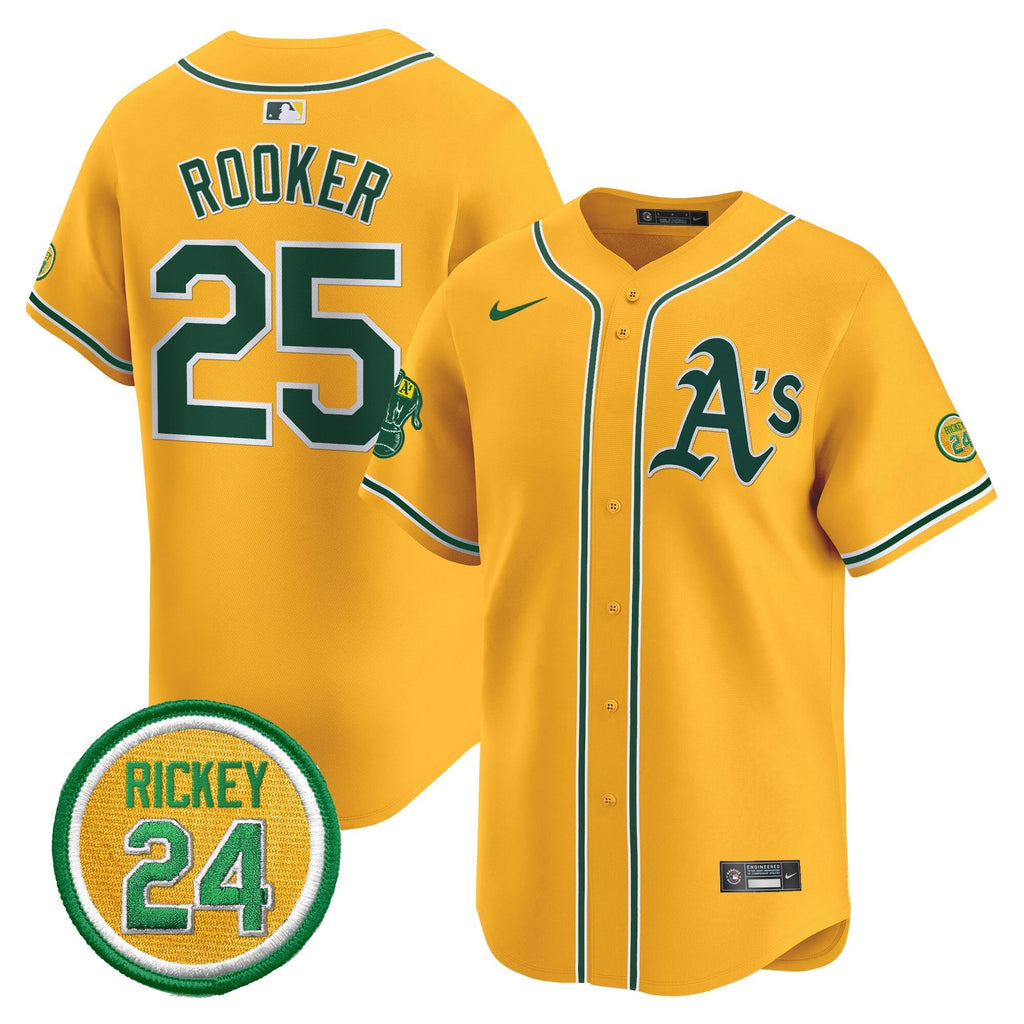 OAK Rickey Henderson Patch Vapor Premier Limited Jersey - All Stitched