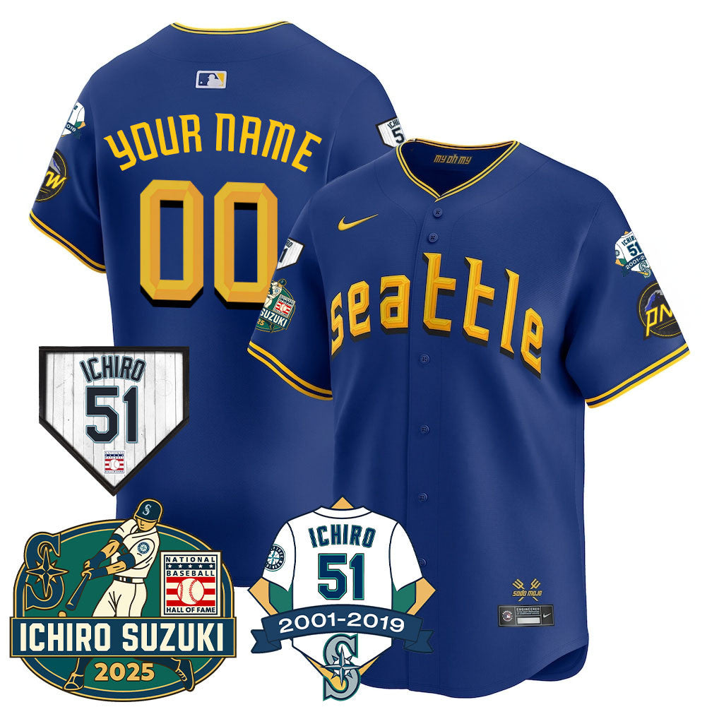 SEA Ichiro Number Retirement Jersey - All Stitched