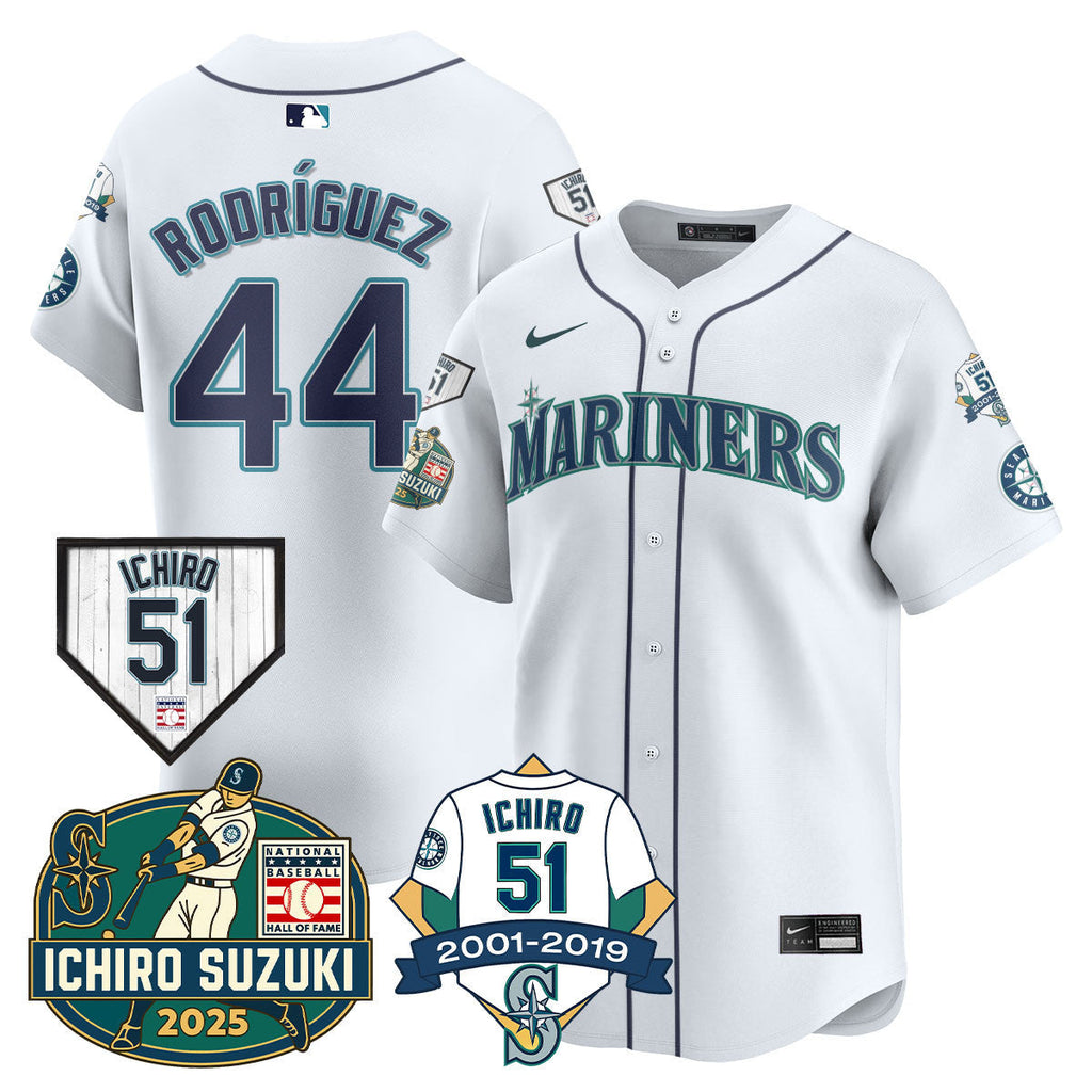SEA Ichiro Number Retirement Jersey - All Stitched
