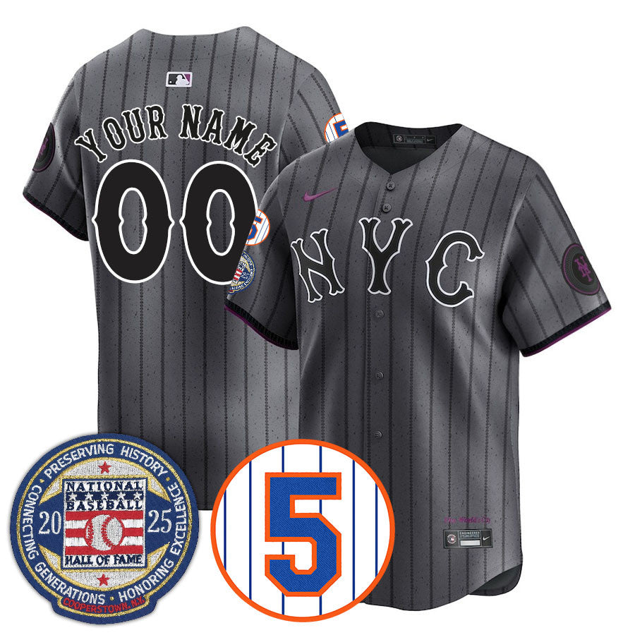 NYM Number Retirement & Hall of Fame Gold Jersey - All Stitched