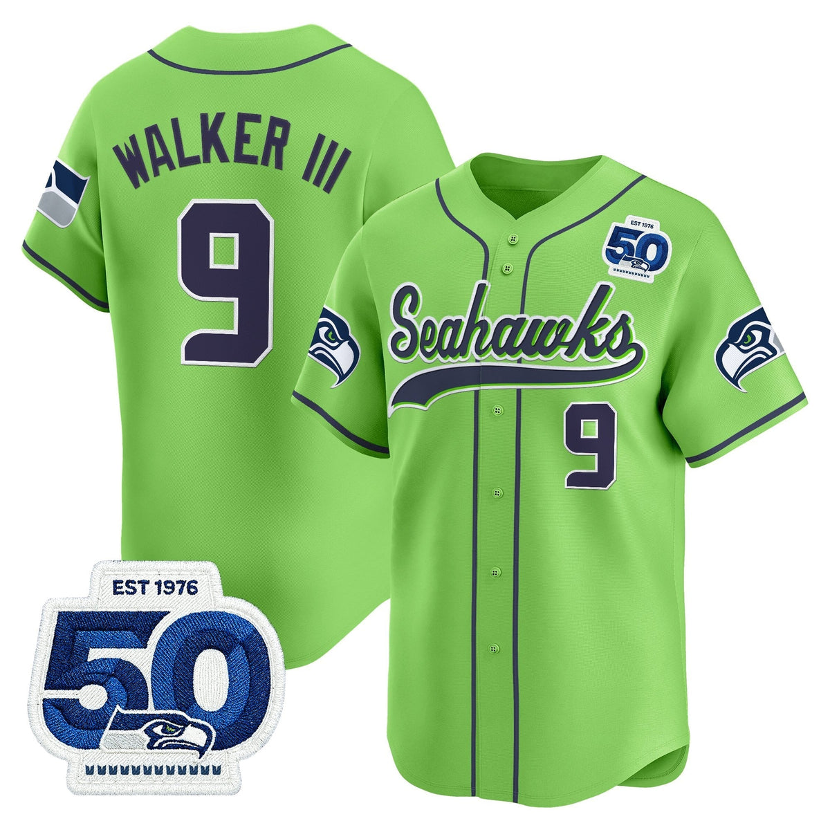 SEA 50th Anniversary Vapor Baseball Jersey - All Stitched