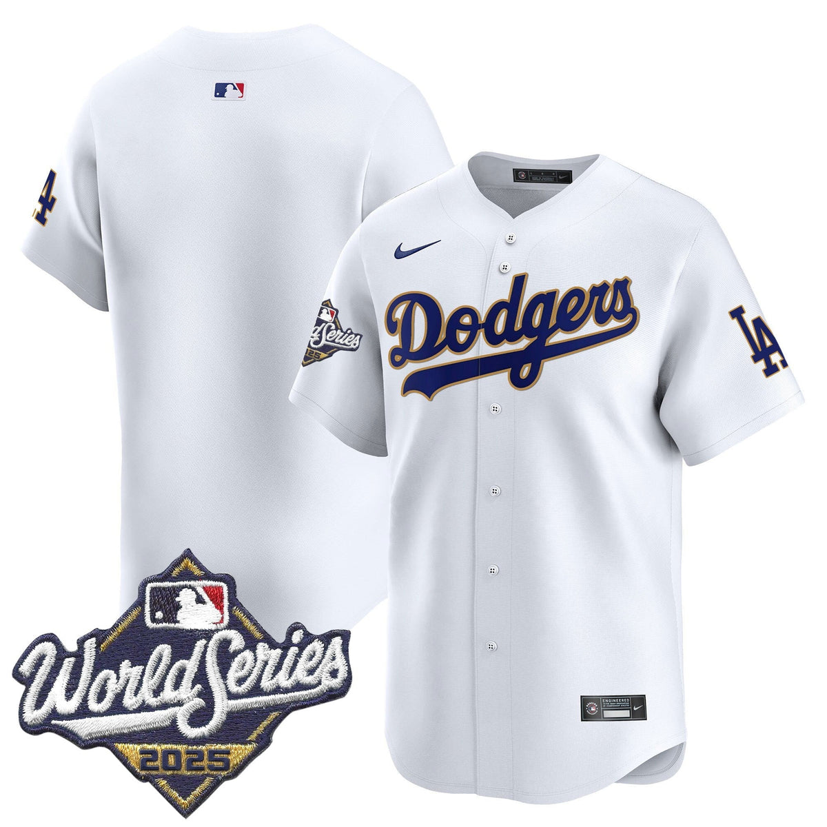 Dodgers 2025 World Series Gold Trim Vapor Premier Limited Jersey - All Stitched