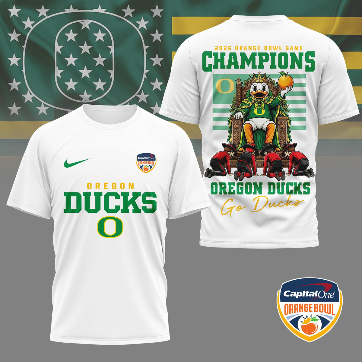 Oregon Ducks | Premium NCAA 2026 Orange Bowl Game Champions Shirt NY