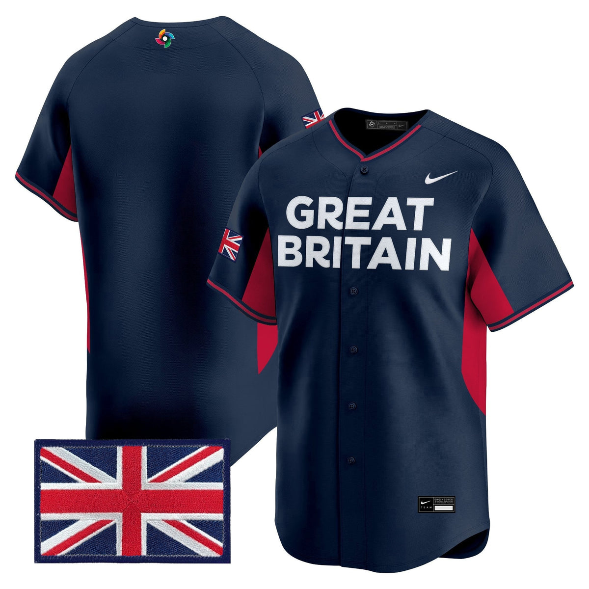 Team Great Britain 2026 World Baseball Classic Vapor Premier Jersey - All Stitched
