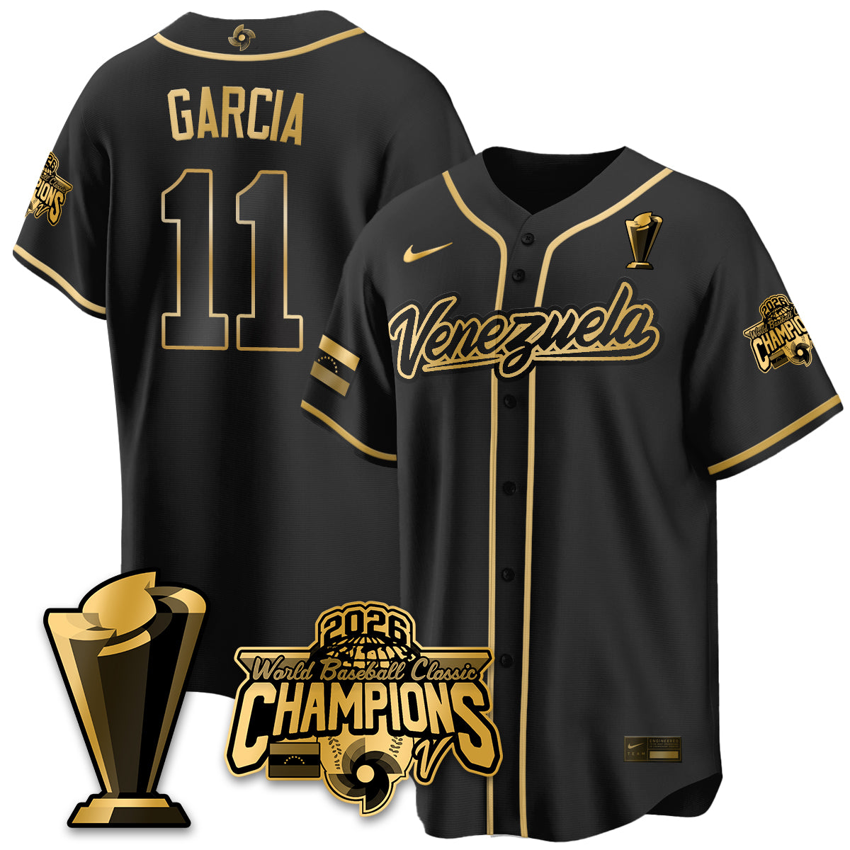 Venezuela Baseball 2026 World Baseball Classic Champions Limited Men Jersey V2 - All Stitched