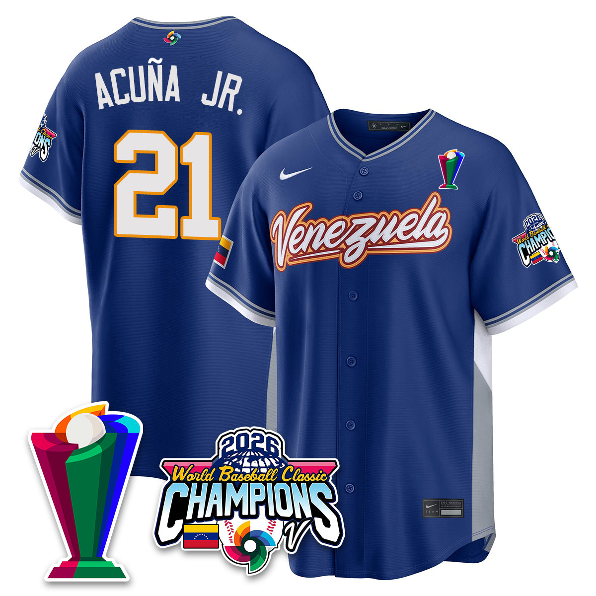 Venezuela Baseball 2026 World Baseball Classic Champions Limited Men Jersey V2 - All Stitched