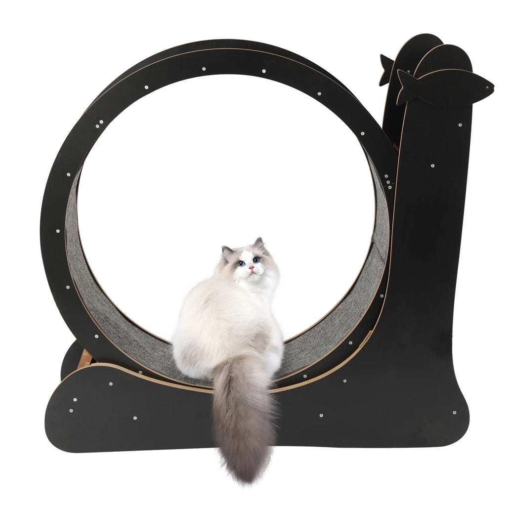 110*34*102cm Cat Exercise Wheel Large Cat Treadmill with Carpeted Runway Cat Sport Toy Fitness Weight Loss Device for Cats