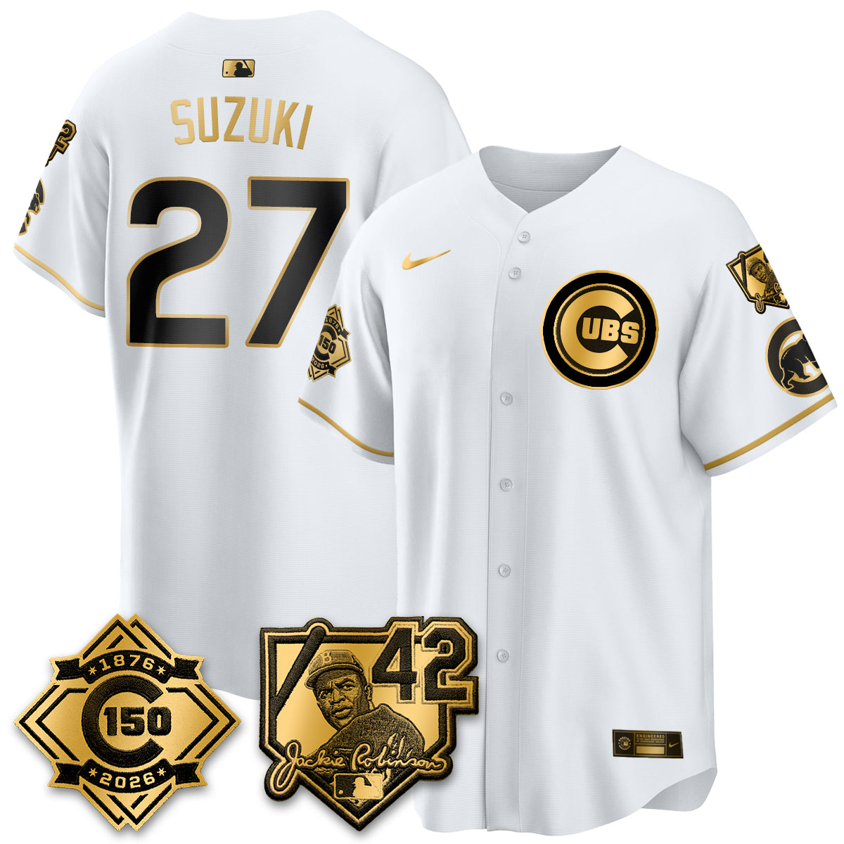 CHC 150th Anniversary & Jackie Robinson Day Patch Vapor Premier Limited Jersey - All Stitched