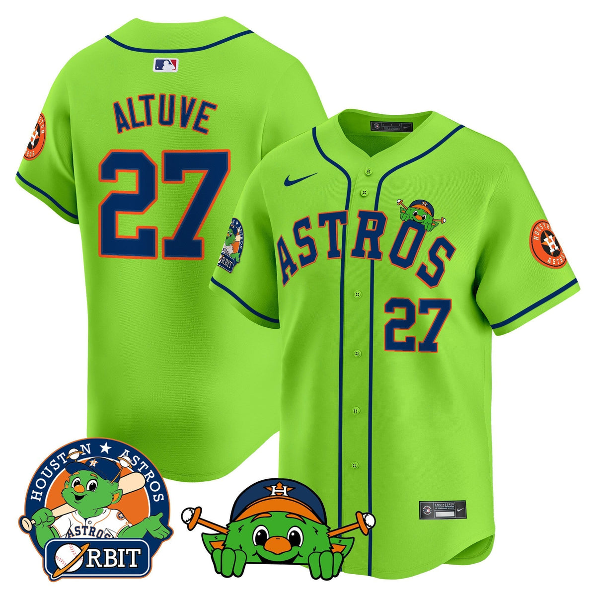 Astros Orbit Patch Vapor Premier Limited Jersey V3 - All Stitched