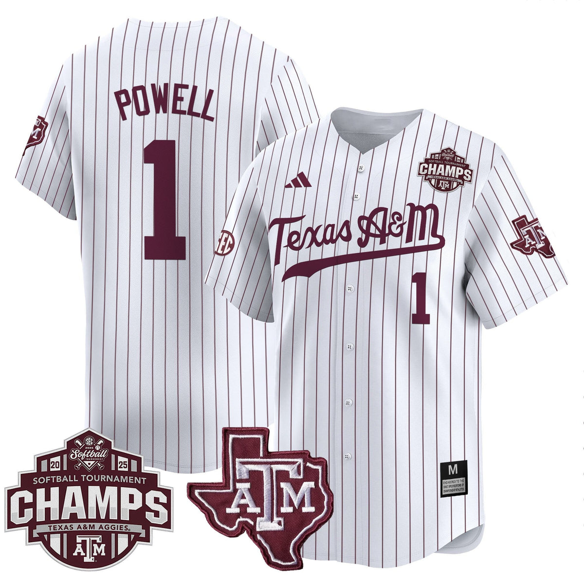Men's Size - Texas A&M Aggies 2025 SEC Softball Conference Tournament Champions Patch Vapor Premier Limited Jersey - All Stitched